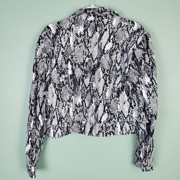 Lularoe Presley Snake Animal Print Moto Jacket M - Picture 2 of 6